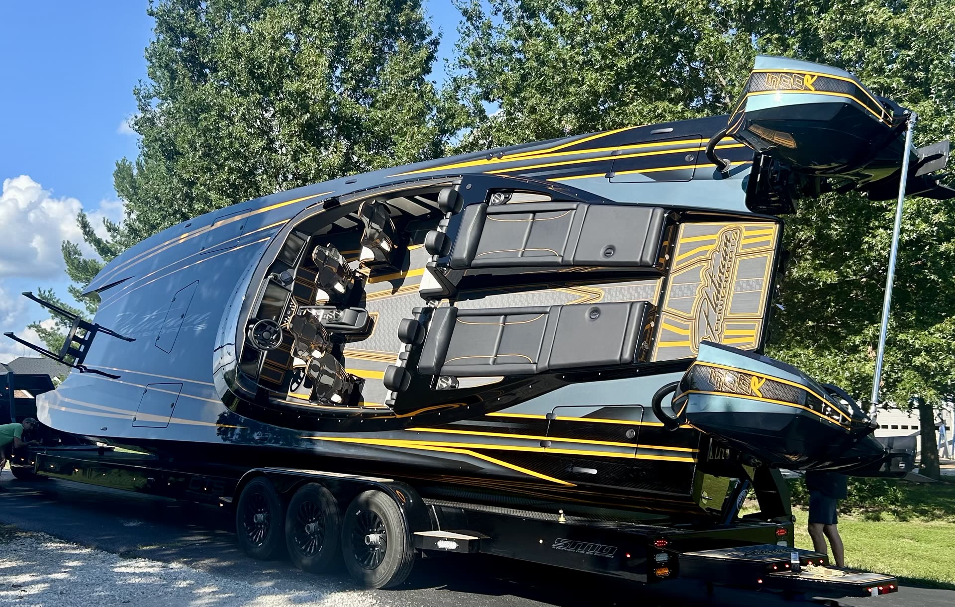 Platinum 428 on the boat lift