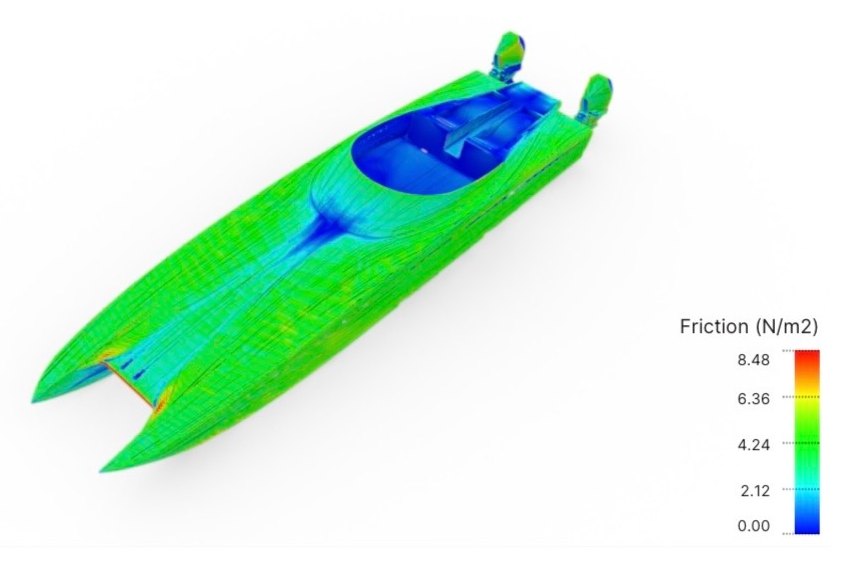 CFD surface friction map of the Platinum 428