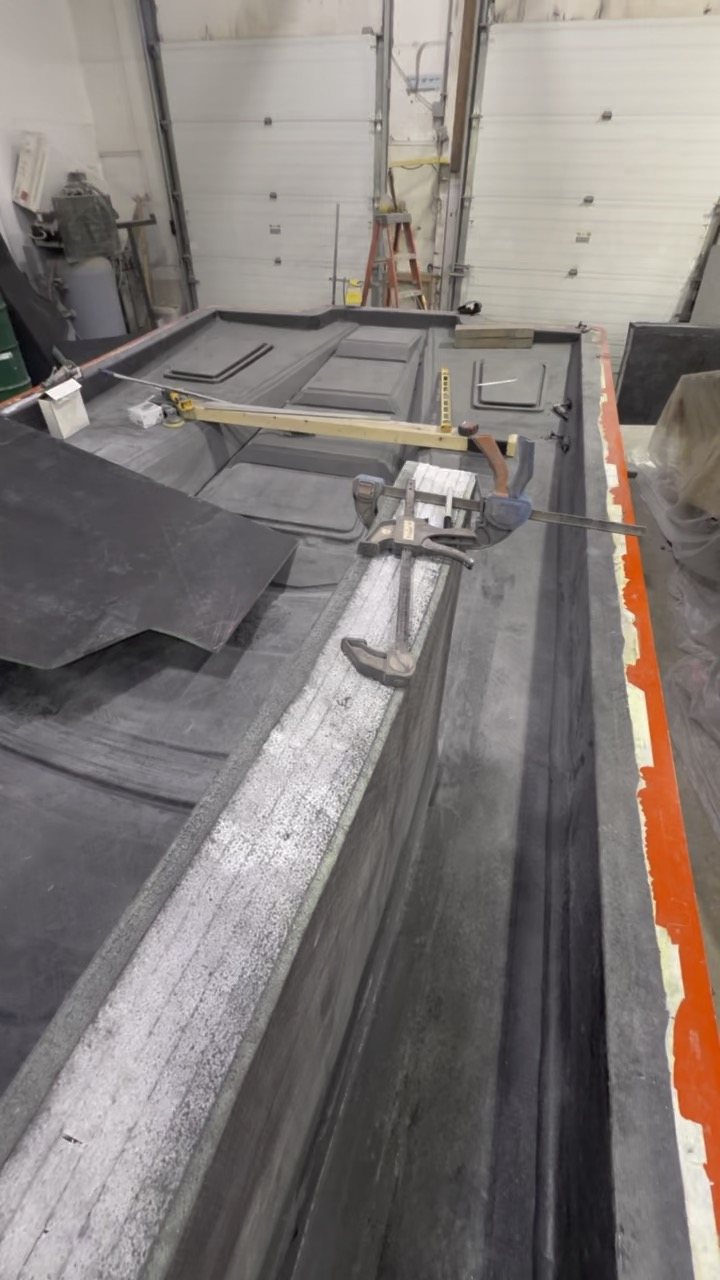 Race deck clamped in the mold at the Platinum plant